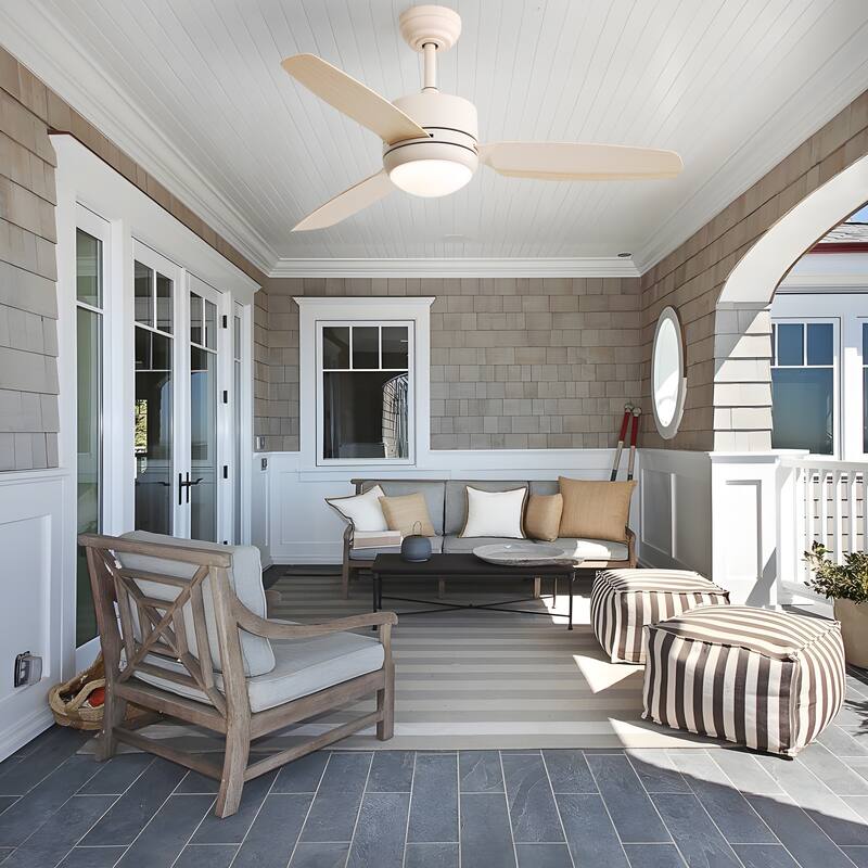 Sofucor 46 Inch Ceiling Fans with Light,Small Indoor/Outdoor,Remote Control,3 ABS Blades