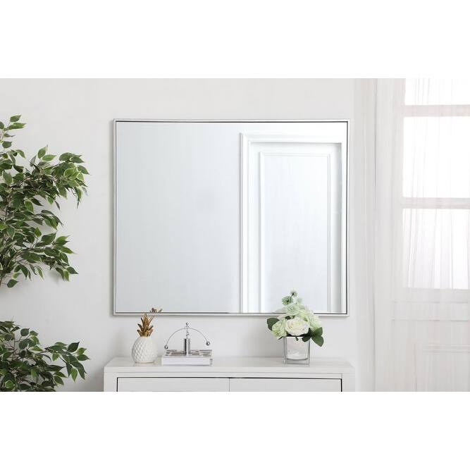 Elegant Lighting Eternity 30" x 36" Rectangular Beveled Metal Framed