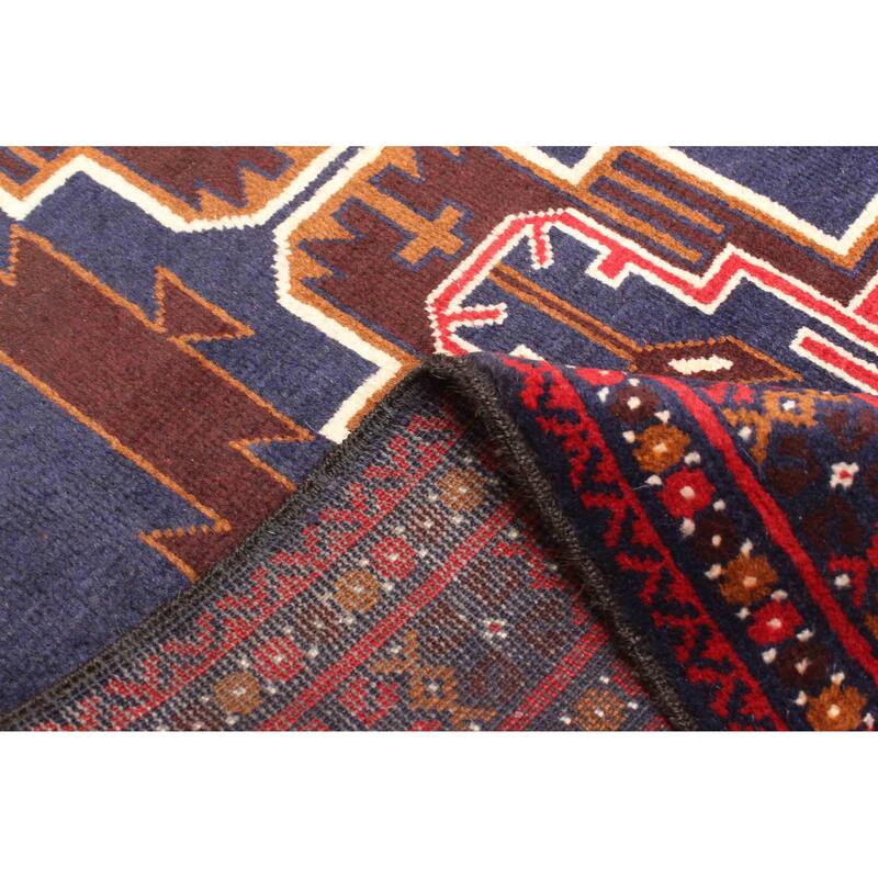 ECARPETGALLERY Hand-knotted Teimani Dark Navy Wool Rug - 2'9 x 5'1