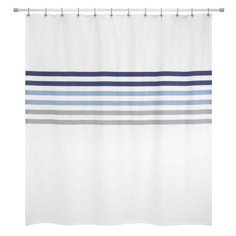 Izod Augusta Stripe White Shower Curtain