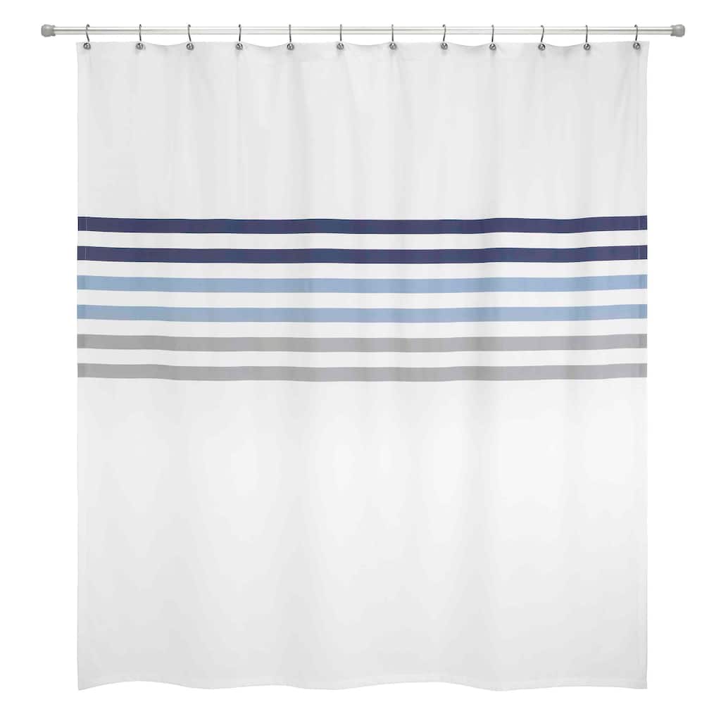 Izod Augusta Stripe White Shower Curtain