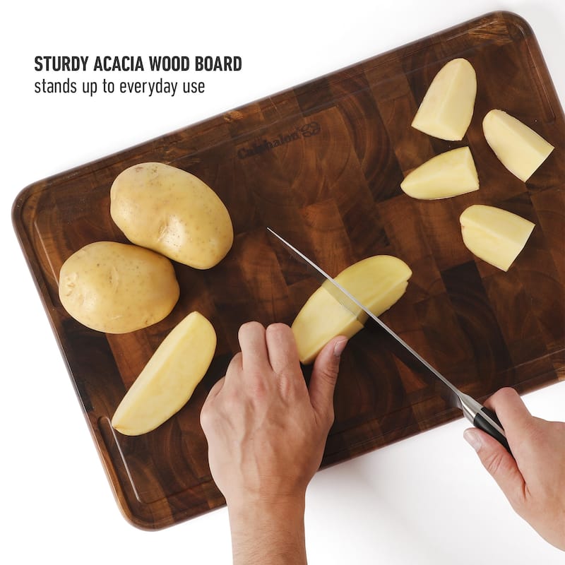 Calphalon Edge Guard Large 20 x 15, 18 x 12, or 13.6 x 9.5in End Grain Acacia Wood Cutting Board