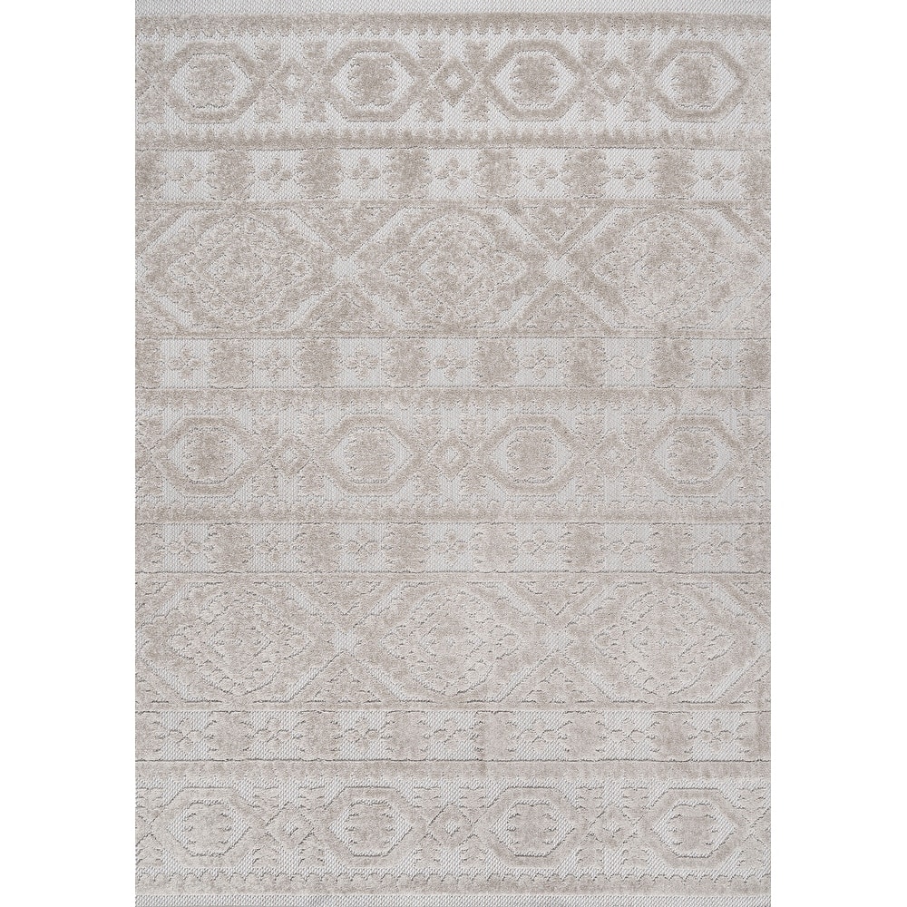 JONATHAN Y Jordan High-Low Pile Mediterranean Tile Indoor/Outdoor Area Rug