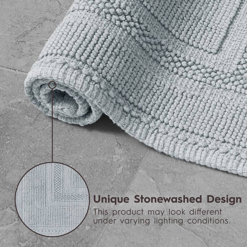 Jean Pierre Cotton Stonewash Racetrack 21 x 34 in. Bath Rug