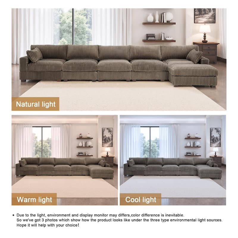 Oversized Plush Modular Sectional Sofa Couch with Ottoman