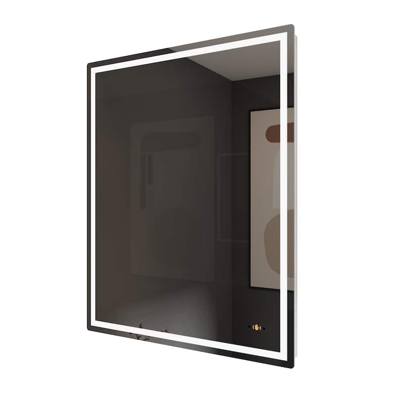 CB HOME Gesture Control Smart LED Mirror Bathroom, Lighted Wall Mounted Mirror, Dimmable, Frameless,Three Color,Front&BackLit