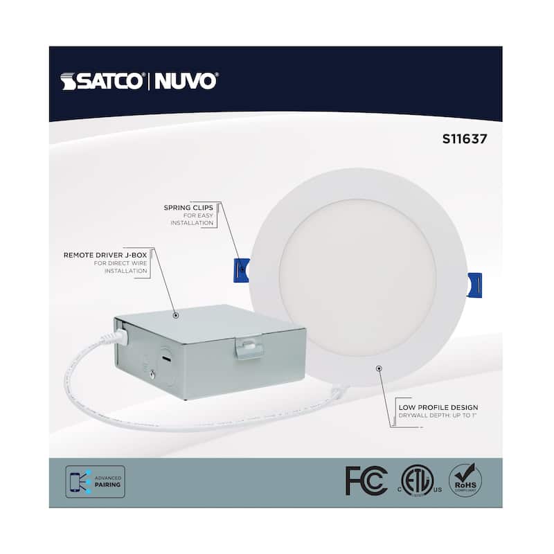 Starfish 11W LED Direct Wire Downlight 6-Inch Remote Driver RGBTW Round White