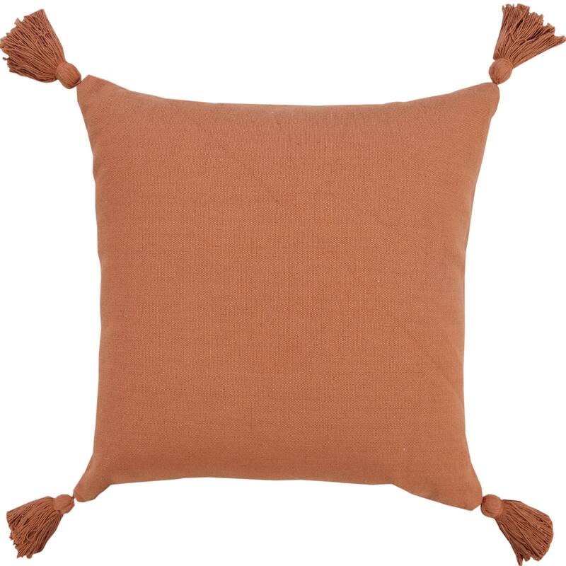 Sevita Solid Cotton Everyday Decorative Throw Pillow with Tassels