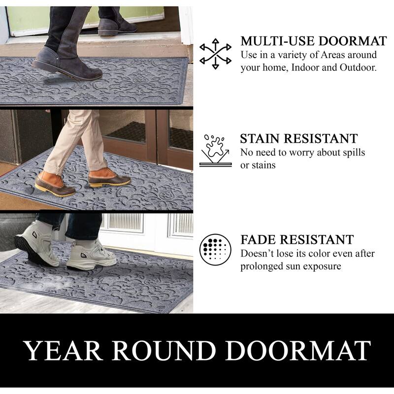 A1HC New All Weather Superior Dirt and Moisture Absorbing Polypropylene Door Mat with Non-Slip Backing for Inside Outside Use