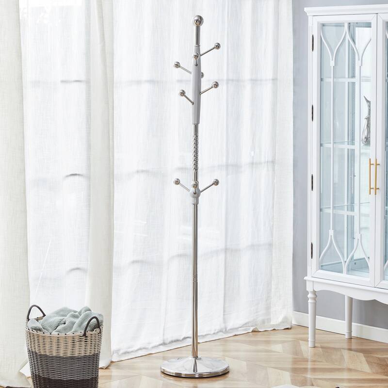 Modern Stainless Steel Coat Rack Painted Coat Rack with Detachable Support and Heightened Design