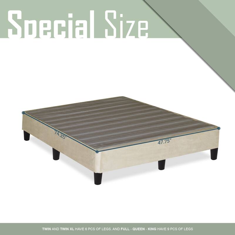 Onetan, 13” Platform Bed for Mattress with Leg, Beige