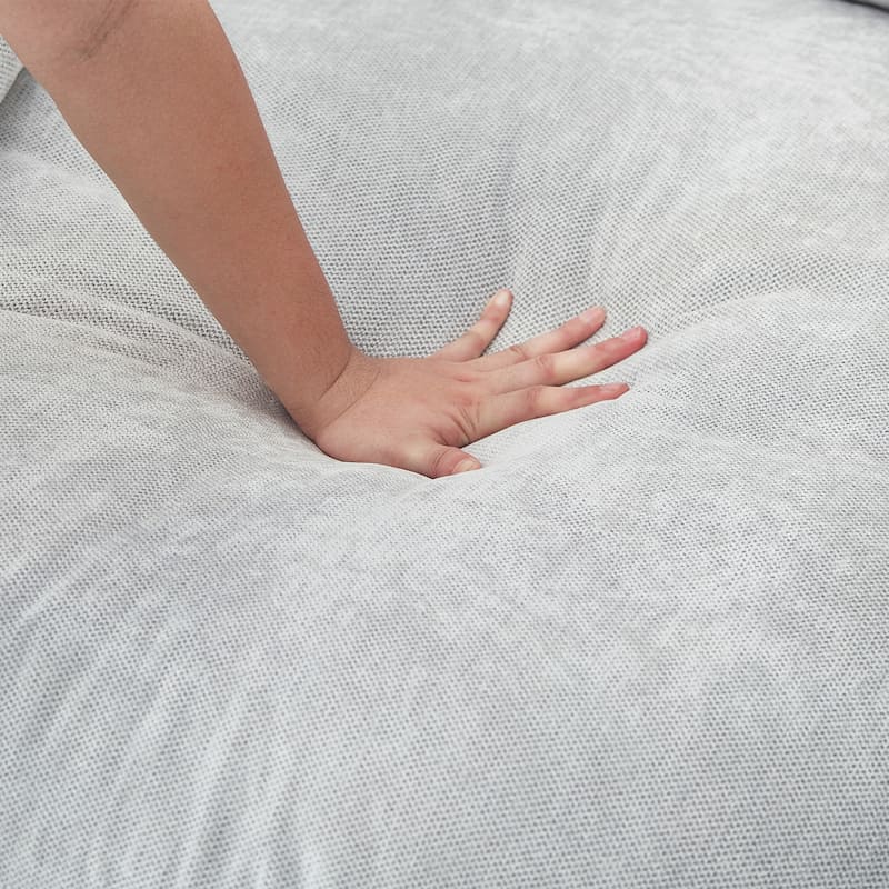 Roomfitters Oversized Round Chaise Sofa 59.8" Upholstered Loveseat with 8 Pillows, Accent Chair for Living Room