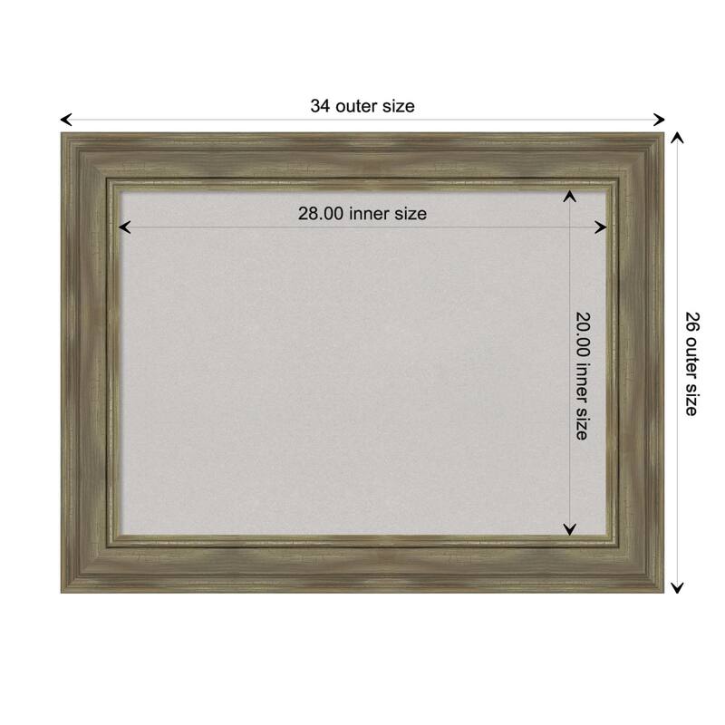 Alexandria Greywash Wood Framed Corkboard Bulletin Boards - Board Size 28x20 - Grey Cork