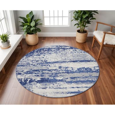 Power Loomed Geometric Abstract Modern Stain Resistant Area Rug - 96' X '96' X '0.39