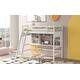 preview thumbnail 3 of 25, Twin Size All-in-One Loft Bed with Storage Shelves, Desk and Ladder