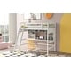 preview thumbnail 5 of 38, Twin size Loft Bed with Storage Shelves, Desk and Ladder, White