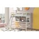 preview thumbnail 15 of 34, Wooden Twin Loft Bed with Study Desk and Storage Shelves