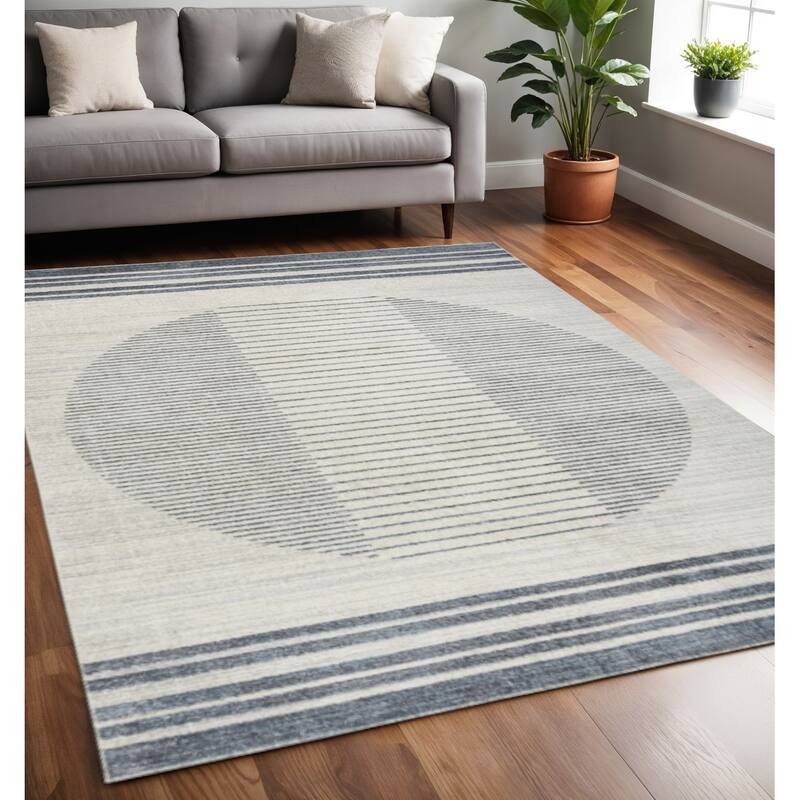 HomeRoots Geometric Modern Rectangle Area Rug - 84.00 in. x 63.00 in.  x 0.25 in.