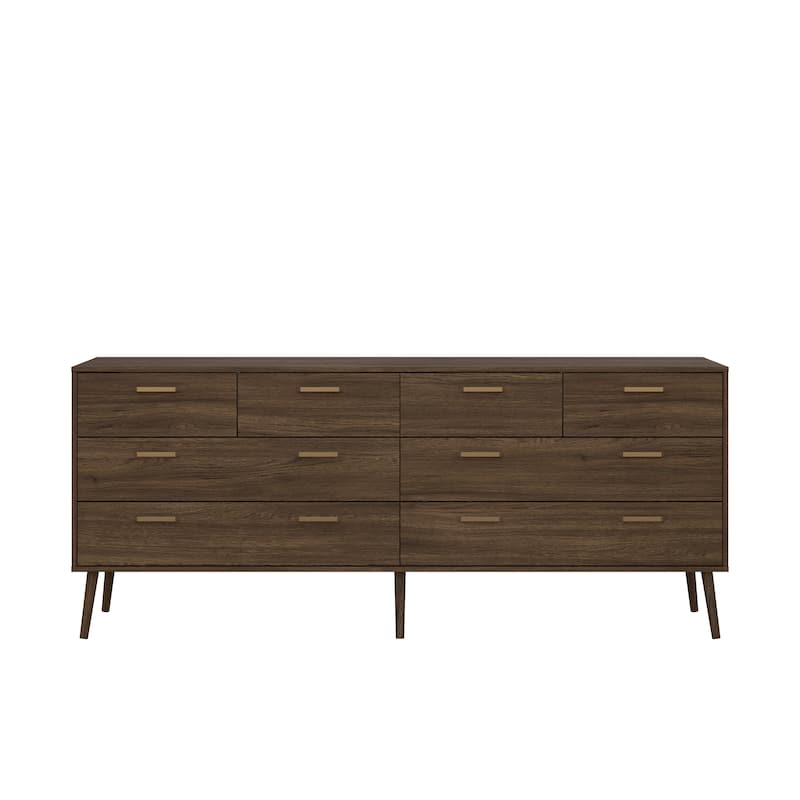 Carson Carrington Kristiansund Tone 8-Drawer Double Dresser, Mocha Oak