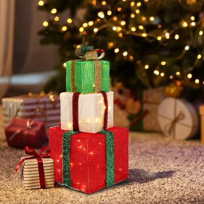 Lighted Gift Boxes Christmas Decoration Set of 3