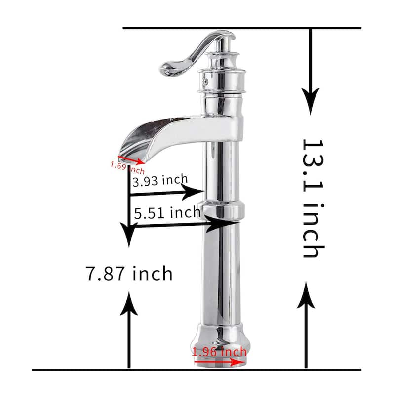 Chrome Widespread Vessel Sink Bathroom Faucet