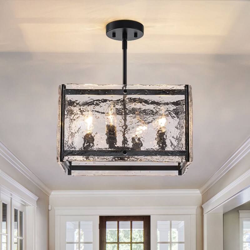 Modern Ripple Glass Chandelier for Kitchen Island