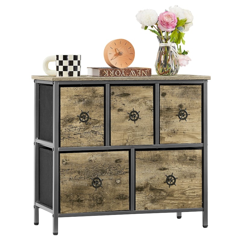 5-Drawer Storage Chest For Bedroom,Home Storage Organizer,Grey