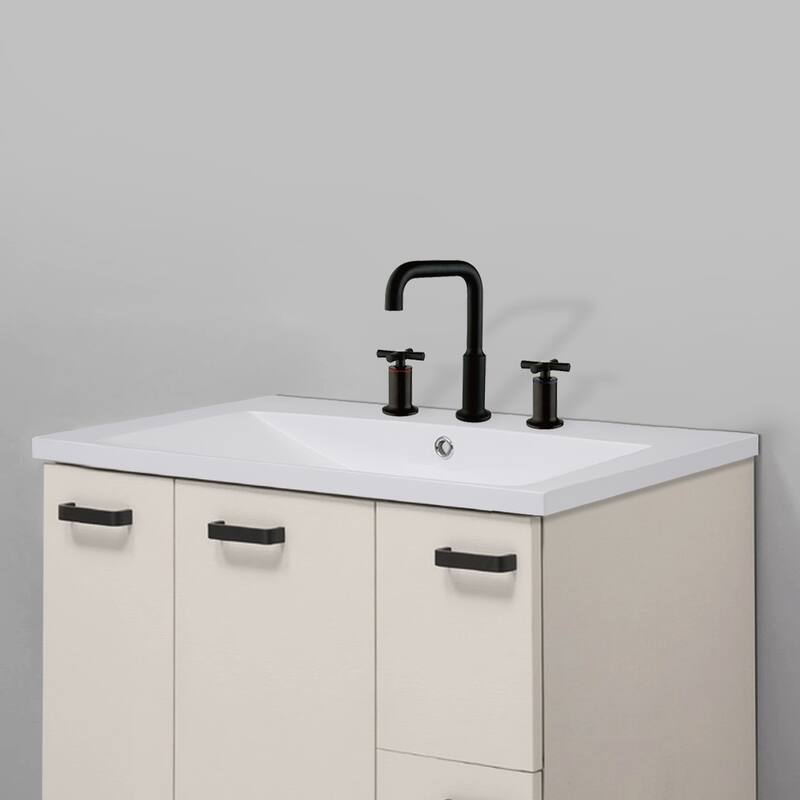 Topcraft Resin Bathroom Vanity Sink Top with Overflow - 24"