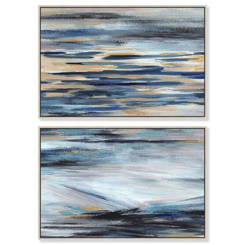 Endless Sea Canvas Set of 2 by Art Remedy - 45" x 30" - Silver