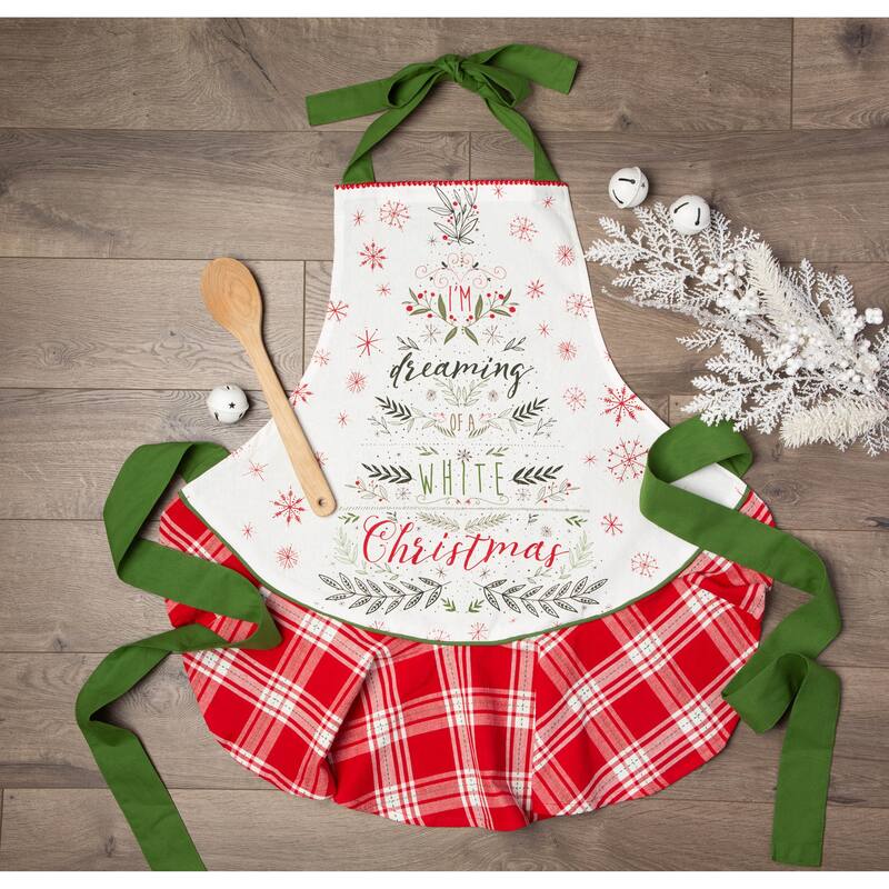 Design Imports Christmas Plaid Chef Kitchen Apron