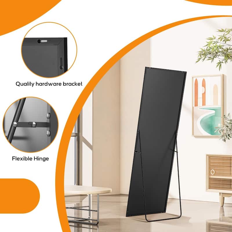 Mirror Full Length, Upgraded 16"x59" Body Wall Mirrors with Shatter-Proof Glass, Floor Standing, Hanging or Leaning