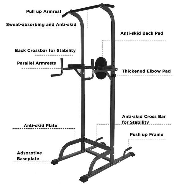 Power Tower Dip Stand Station Height Adjustable Pull Up Bar