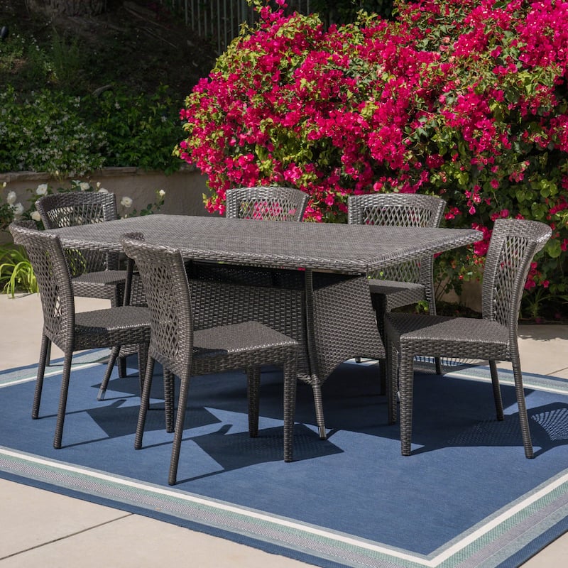 Rafael Outdoor 7-piece Wicker Dining Set by Christopher Knight Home