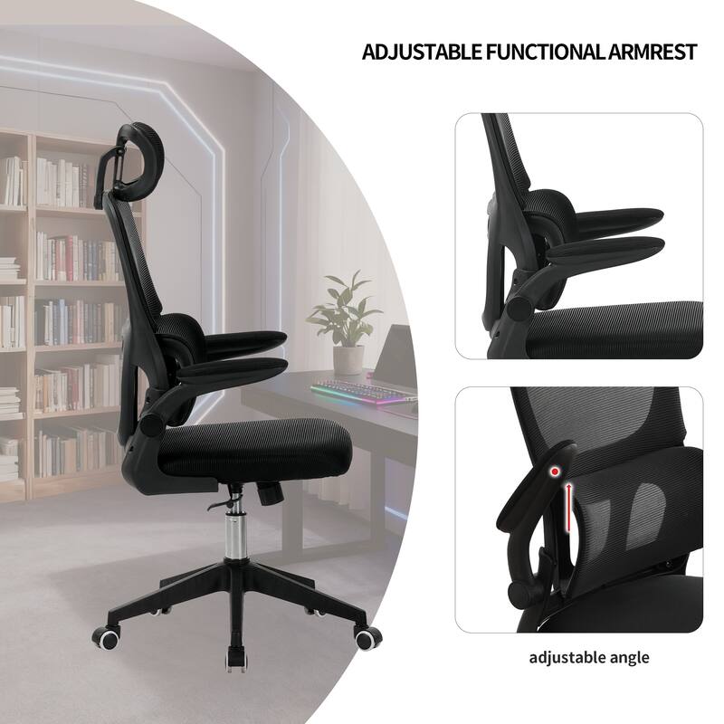 High Back Ergonomic Office Chair with Wheels, Tilt Function, 3D Headrest, Lumbar Support, Swivel Rolling Computer Chair