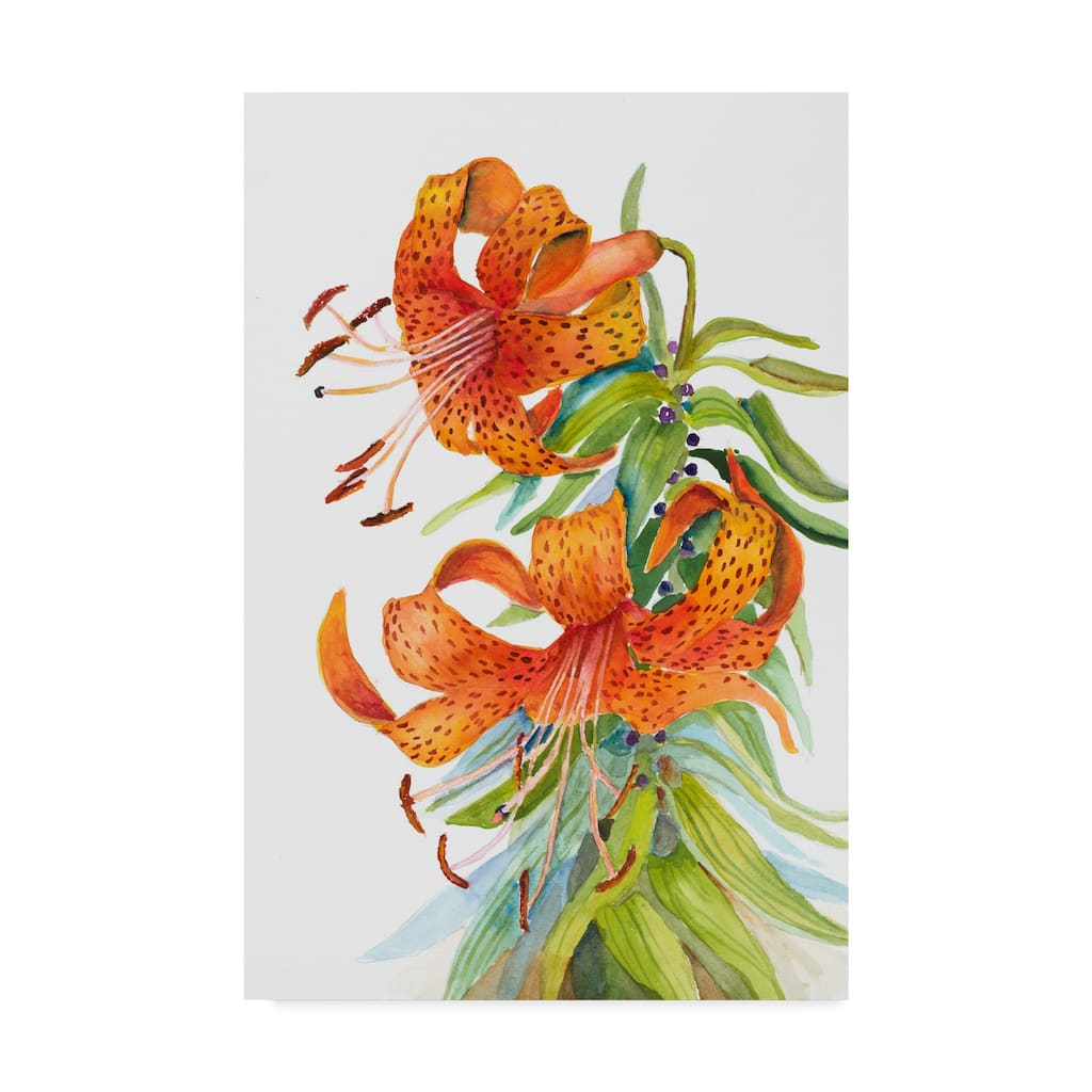 Joanne Porter 'Tiger Lilies' Canvas Art