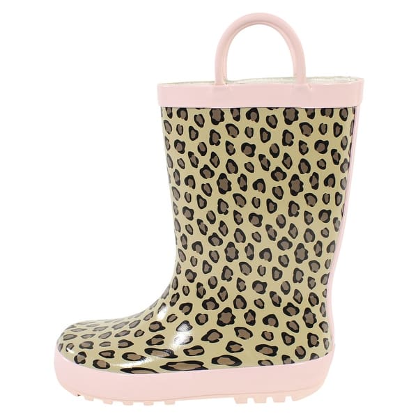 slide 1 of 1, Hudson Baby Rain Boots, Leopard Pink 10T - Medium - Leopard Pink