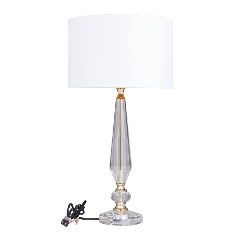 Clear Crystal Room Buffet Lamp with Gold Accents