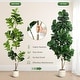 preview thumbnail 41 of 42, Artificial Fiddle Leaf Fig Tree with 48 Leaves in White Planter Pot, Faux Ficus Lyrata Plant for Home or Office Decor
