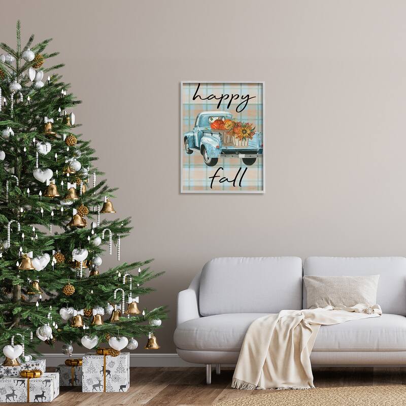 Stupell Happy Fall Flower Truck Framed Giclee Art Design by Cindy Jacobs