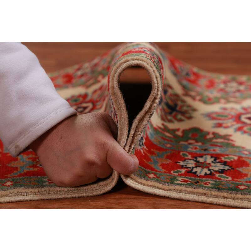 Traditional Beige Kazak Oriental Rug Handmade Wool Carpet - 2'0"x 3'0"