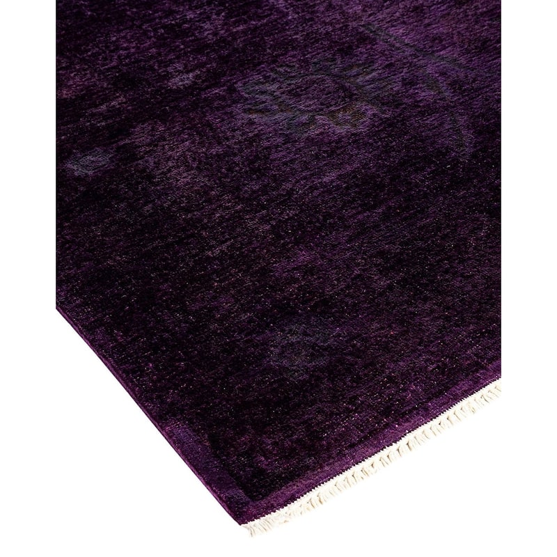Vibrance, One-of-a-Kind Hand-Knotted Area Rug - Purple, 5' 10" x 8' 7" - 5' 10" x 8' 7"