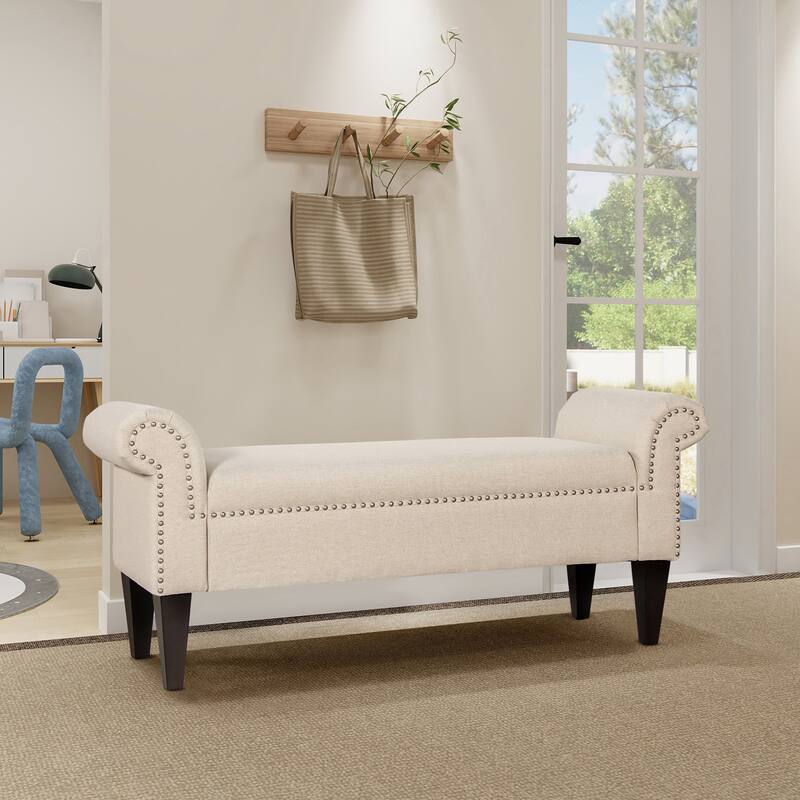 Jennifer Taylor Home Kathy Entryway Bench - Beige Polyester