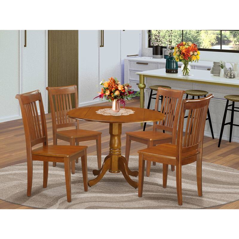 Antique Wooden Table Set - Small Kitchen Dining Table with Chairs - Breakfast Room Furniture