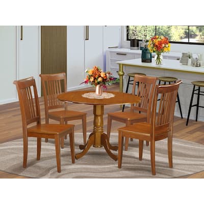Antique Wooden Table Set - Small Kitchen Dining Table with Chairs - Breakfast Room Furniture