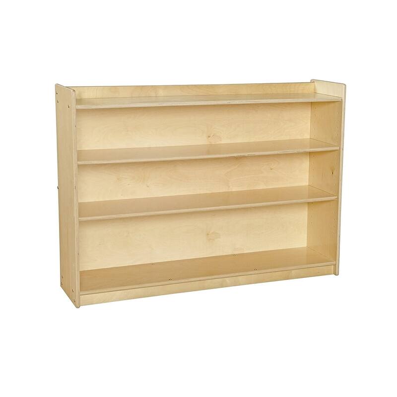 Contender C12736AJ Mobile Adjustable Shelves Bookcase w/Lip 35.5" H, Birch Plywood Bookshelf for Toddler - 34.37-Inch Height