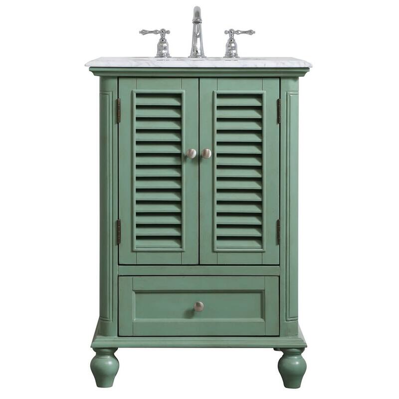 Elegant Lighting VF30524 Rhodes 24" Free Standing Single Basin Vanity - Vintage Mint