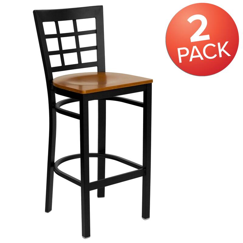 2 Pack Window Back Metal Restaurant Barstool