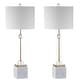 preview thumbnail 6 of 11, Jeffrey 30" Marble/Crystal LED Table Lamp, Brass (Set of 2) by JONATHAN Y