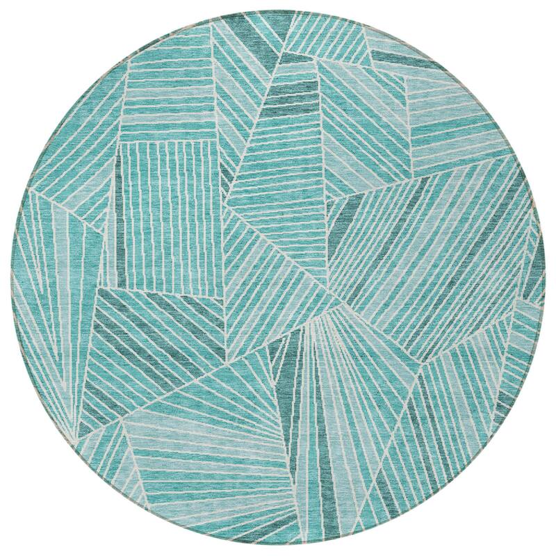 HomeRoots Geometric Transitional Rectangle Outdoor Rug