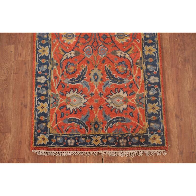 All-Over Floral Heriz-Serapi Oriental Runner Rug Wool Carpet - 2'6"x 7'11"